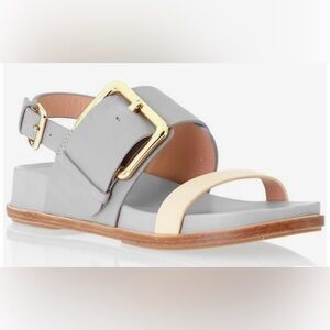 Sigerson Morrison Gray and Cream Sandals